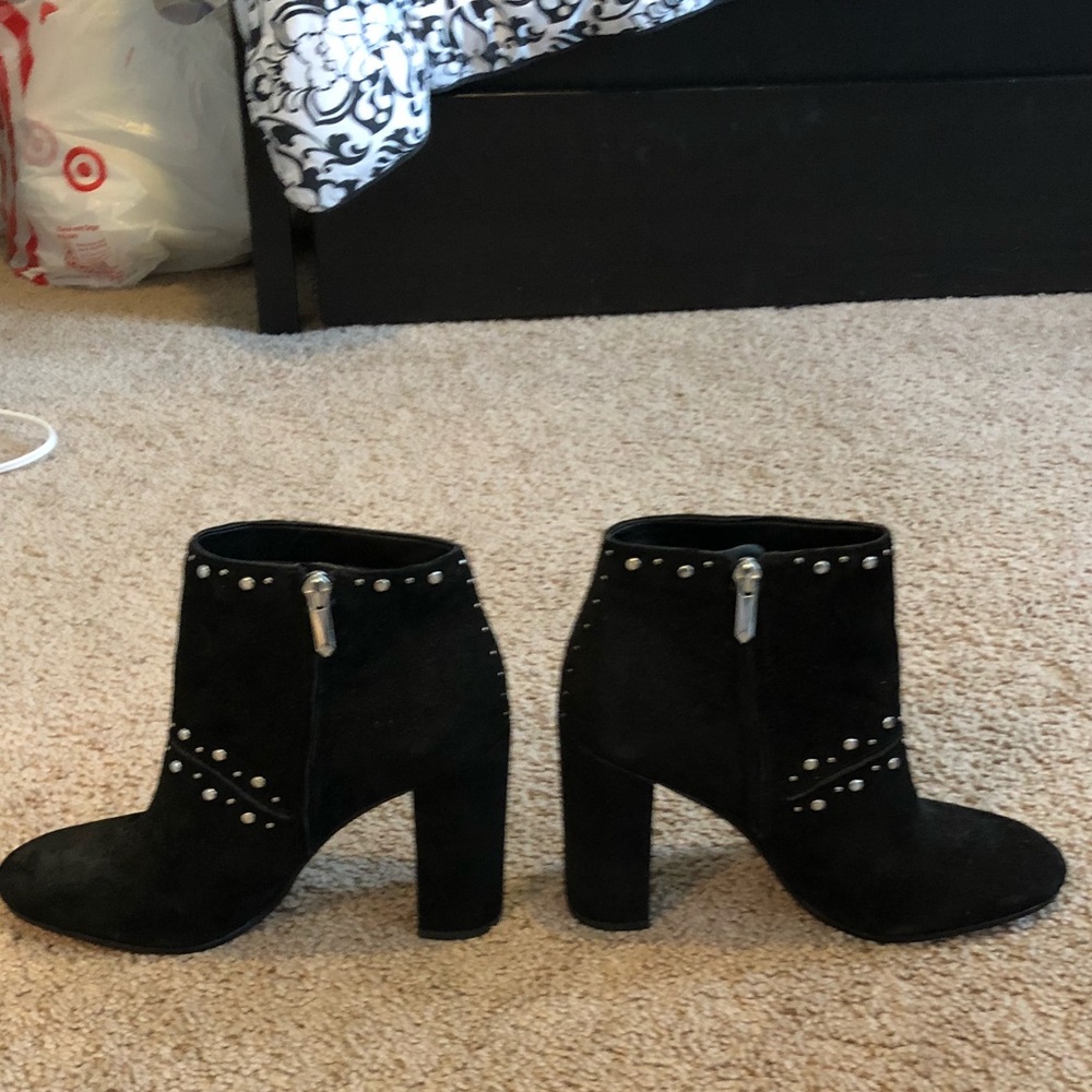 Sam Edelman Black Suede Studded Booties - Picture 5 of 7